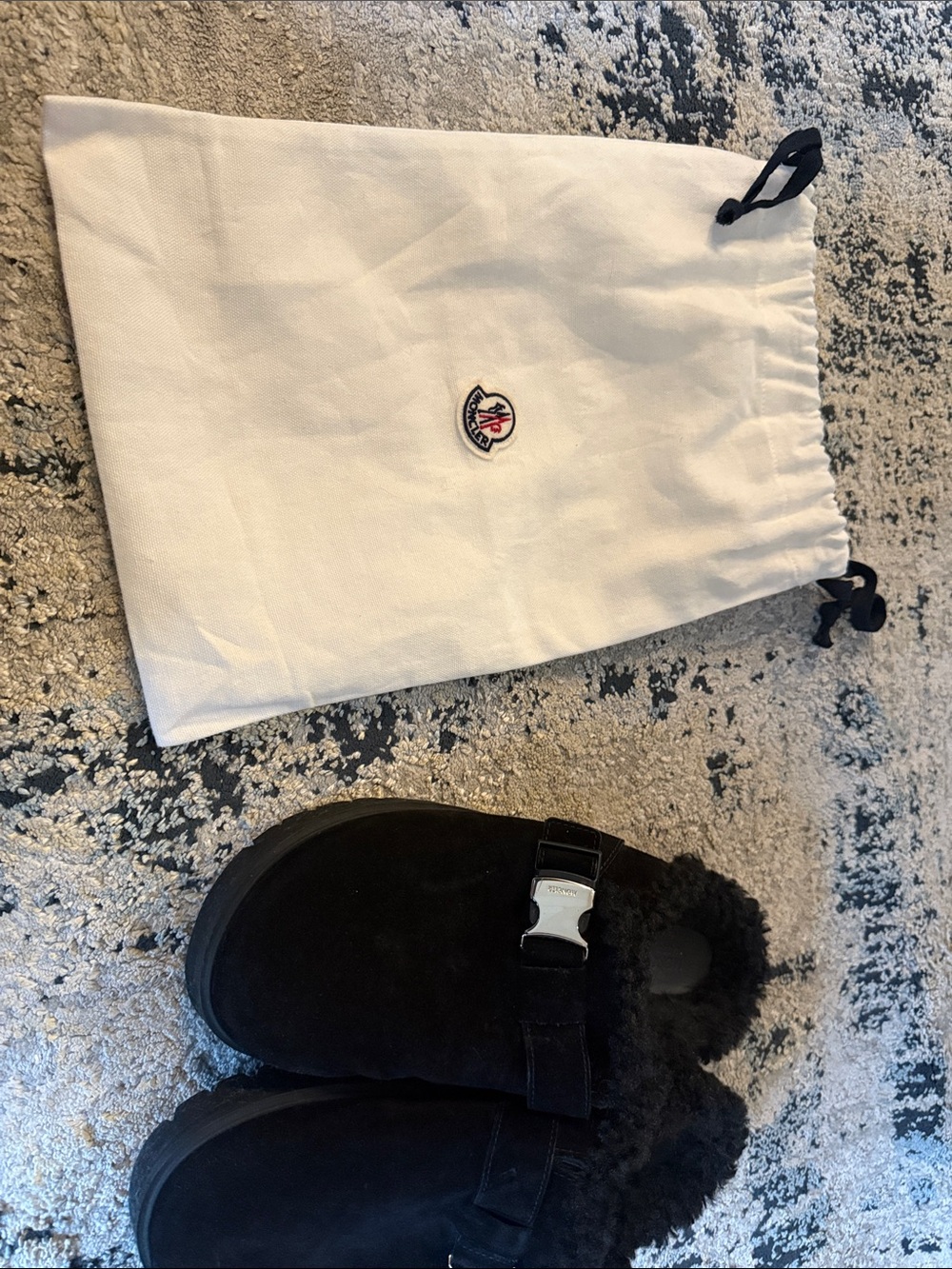 Moncler mon fur mule sandal size 39